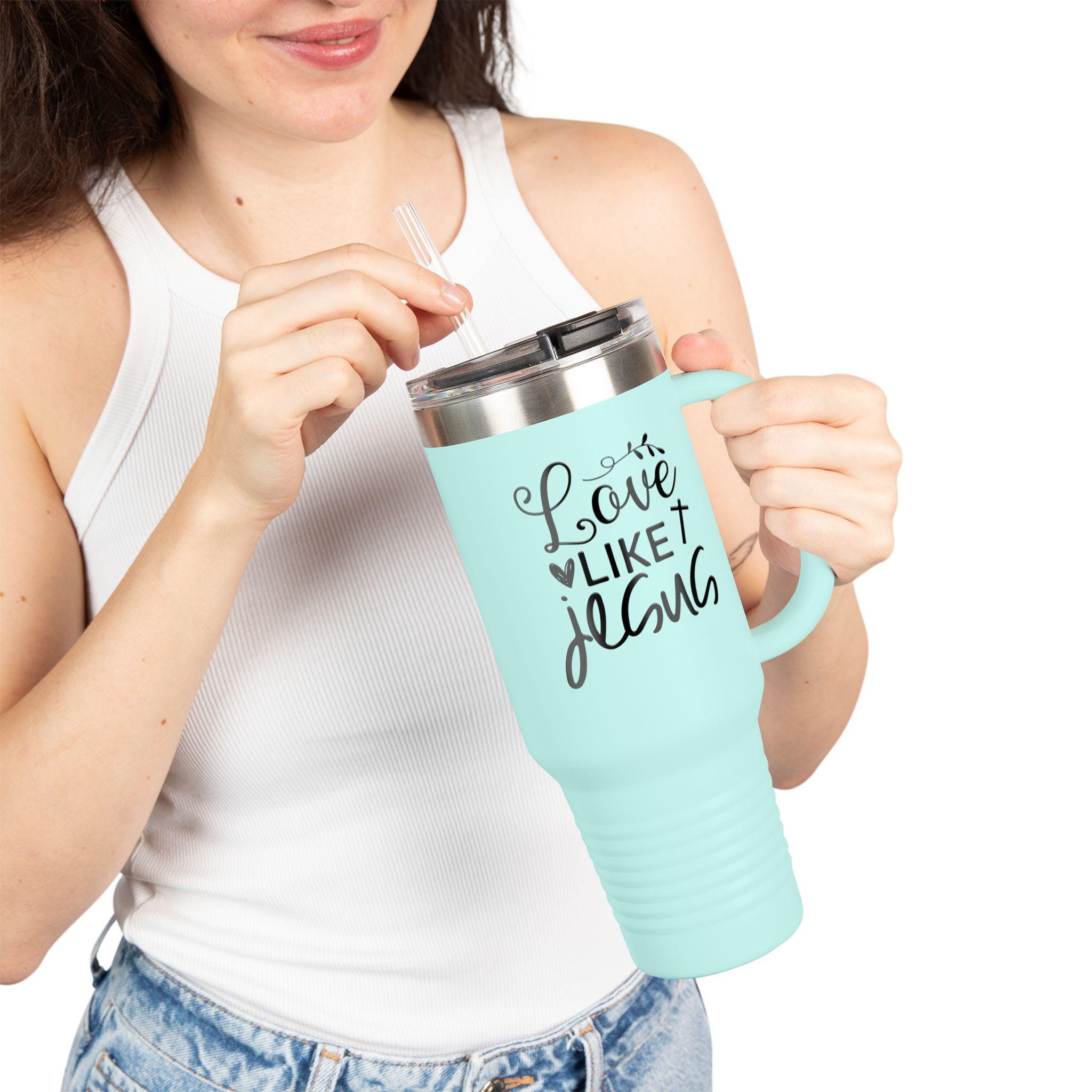 Love Like Jesus Insulated Travel Mug: 40oz Christian Tumbler