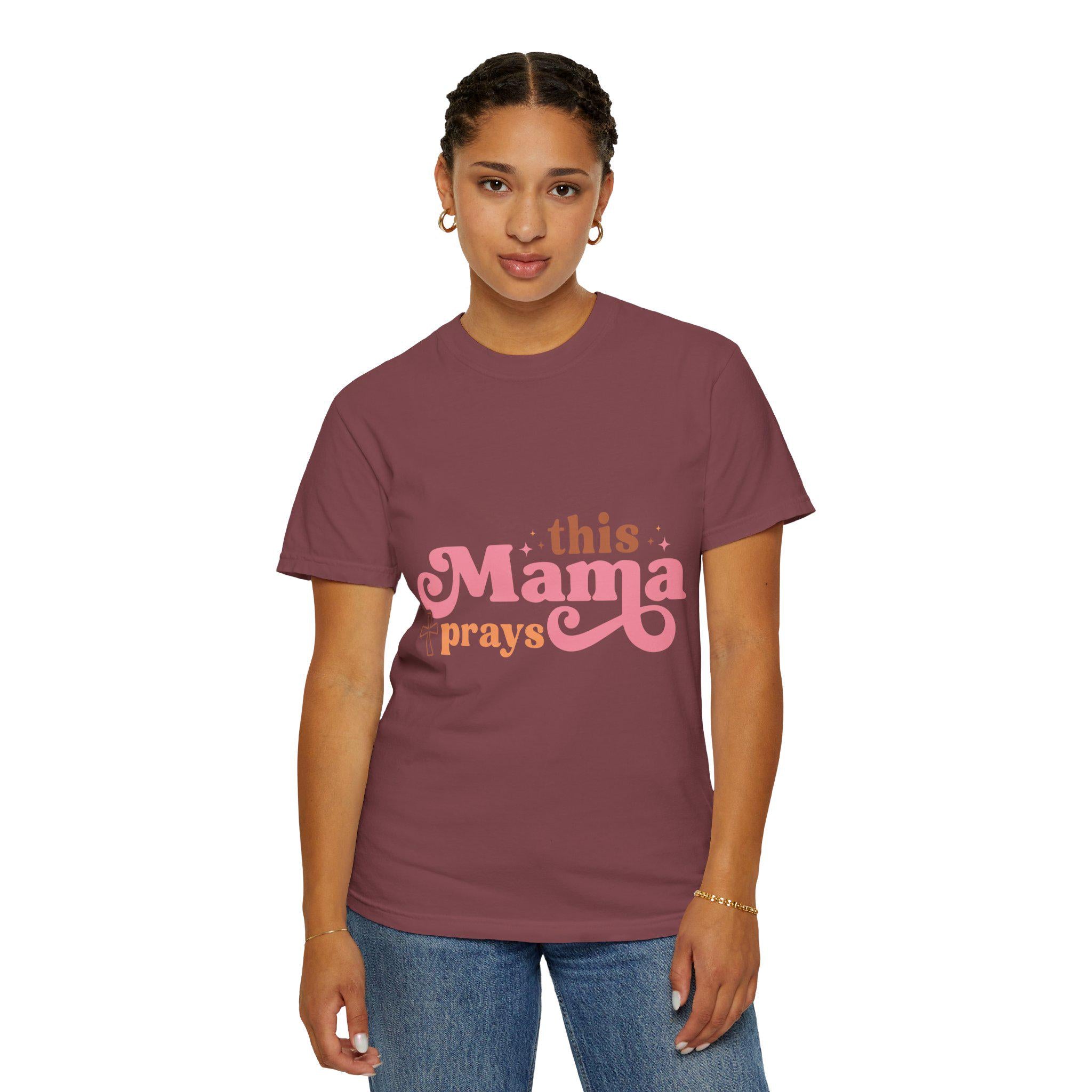 Faithful Mama Prays T-Shirt: Soft Vintage Christian Tee