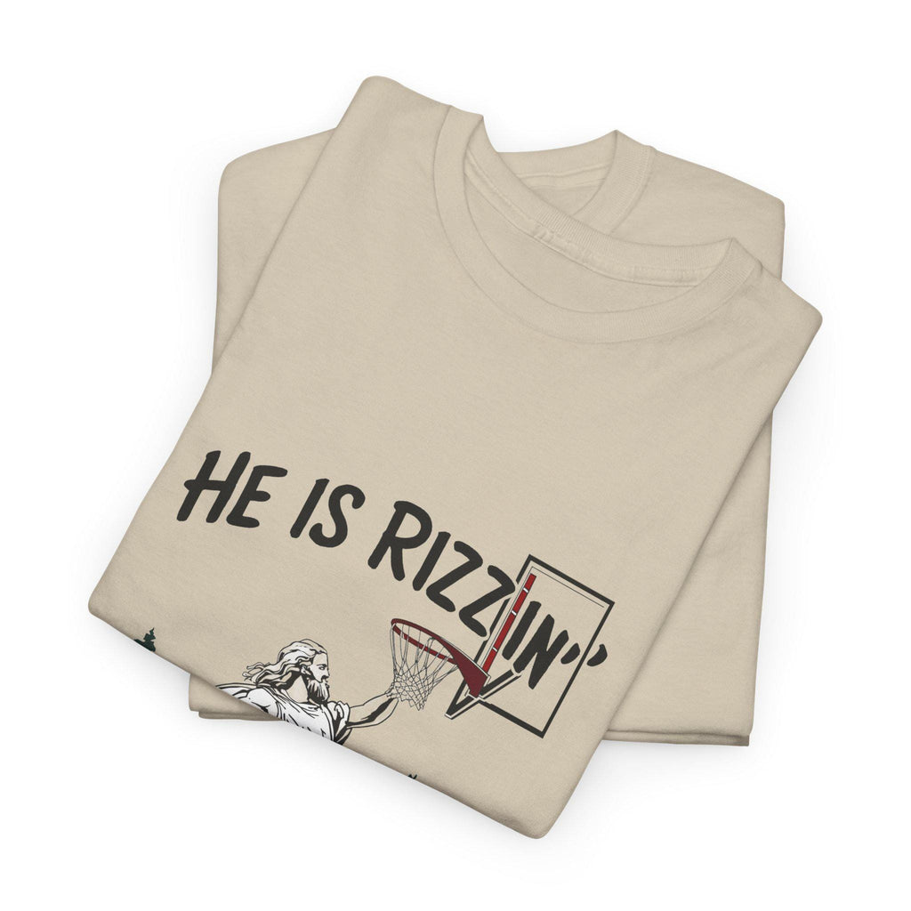 Rizzin Jesus Basketball T-Shirt: Christian Sports Unisex Tee