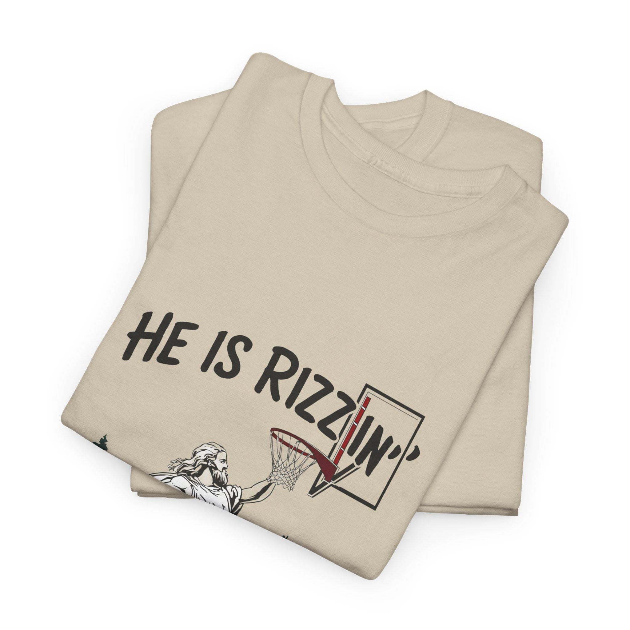 Rizzin Jesus Basketball T-Shirt: Christian Sports Unisex Tee