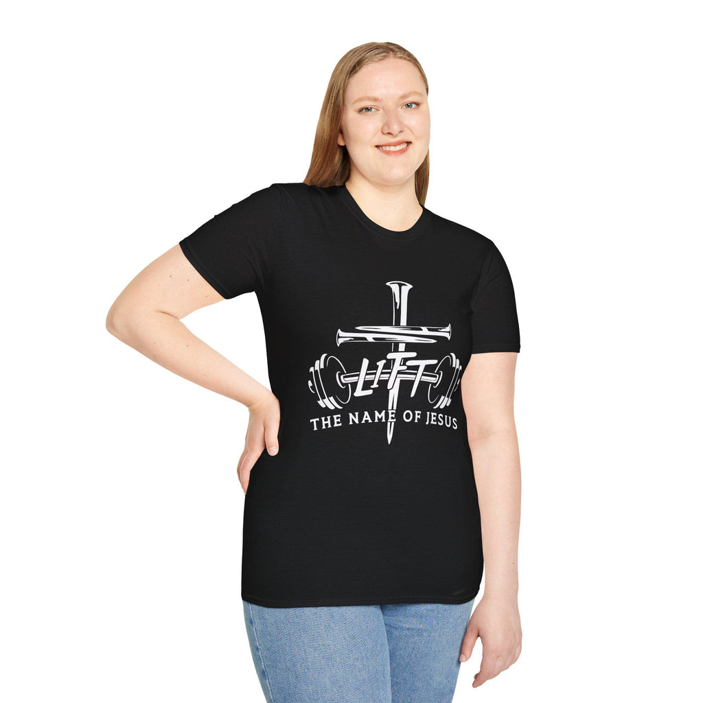 Christian 'Lift in Jesus' Name' Softstyle T-Shirt