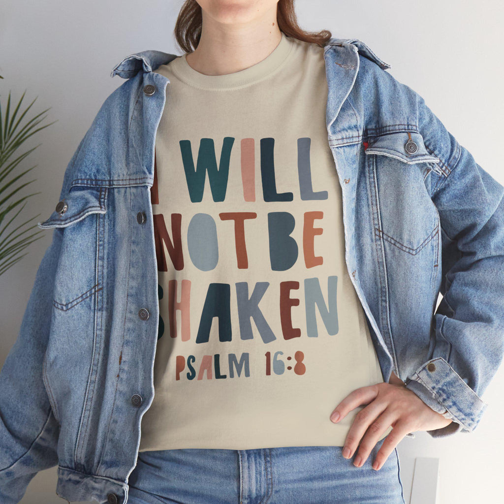 I Will Not Be Shaken T-Shirt: Faith Unisex Tee, Christian Apparel