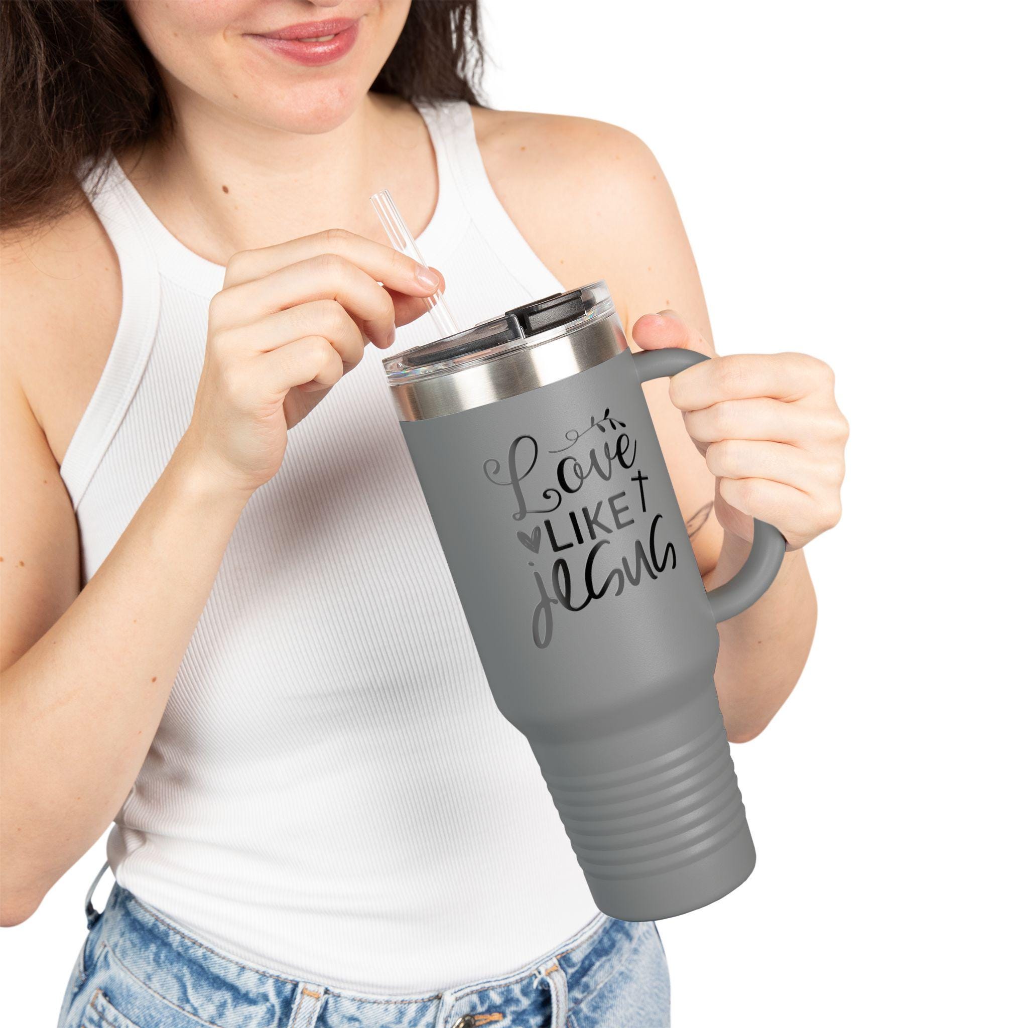Love Like Jesus Insulated Travel Mug: 40oz Christian Tumbler
