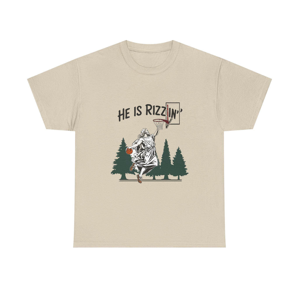Rizzin Jesus Basketball T-Shirt: Christian Sports Unisex Tee