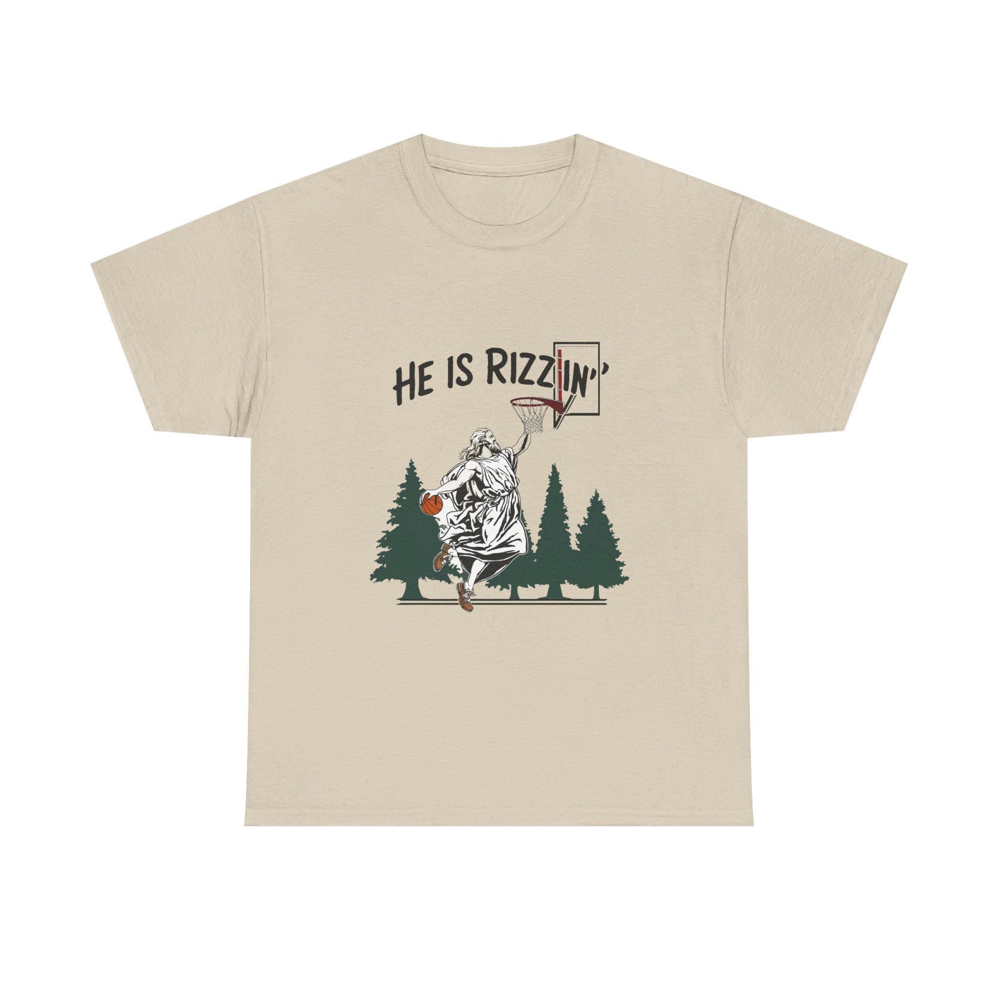 Rizzin Jesus Basketball T-Shirt: Christian Sports Unisex Tee