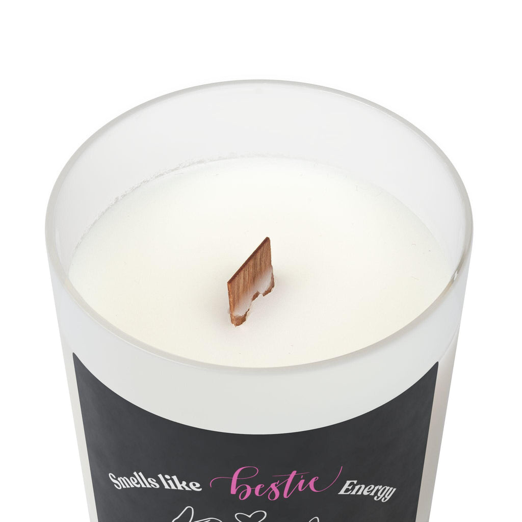 Bestie Energy Scented Candle: 11oz Frosted Glass, Maple Lid