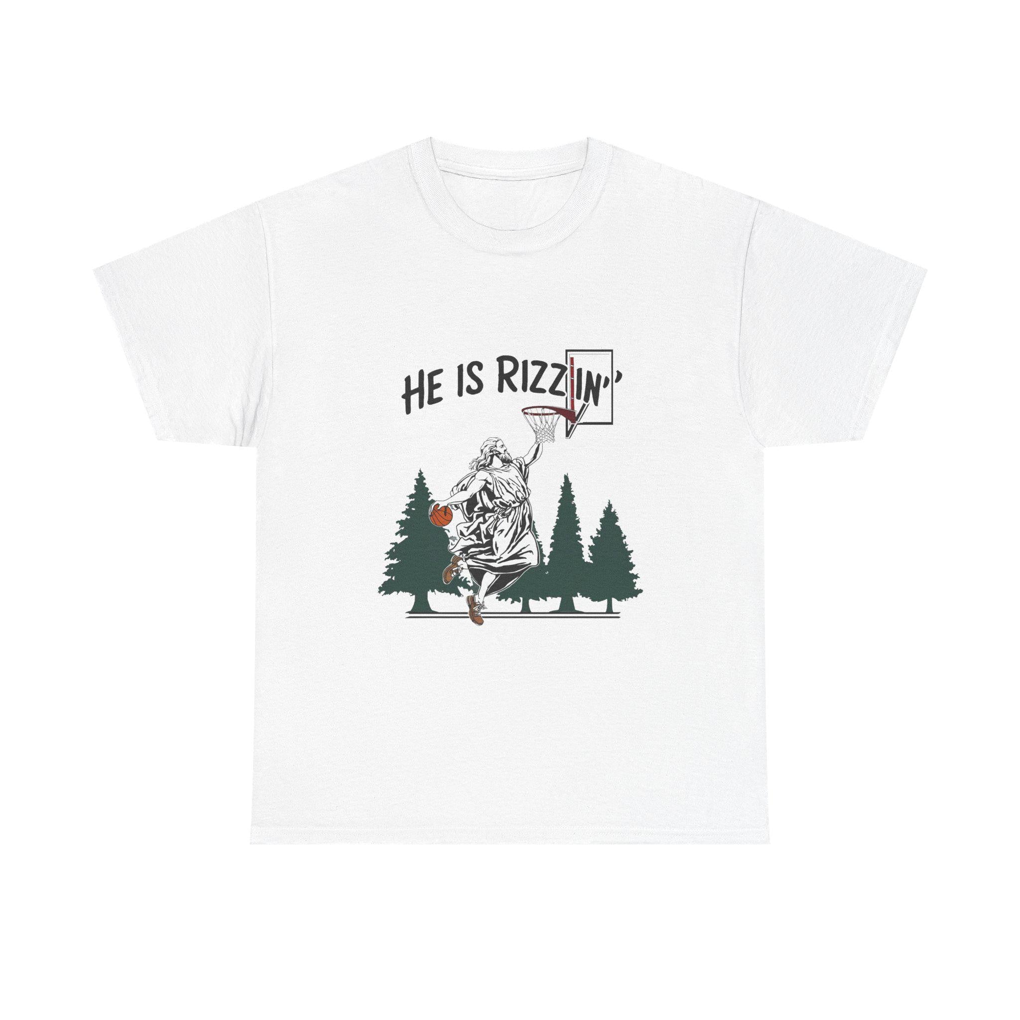 Rizzin Jesus Basketball T-Shirt: Christian Sports Unisex Tee