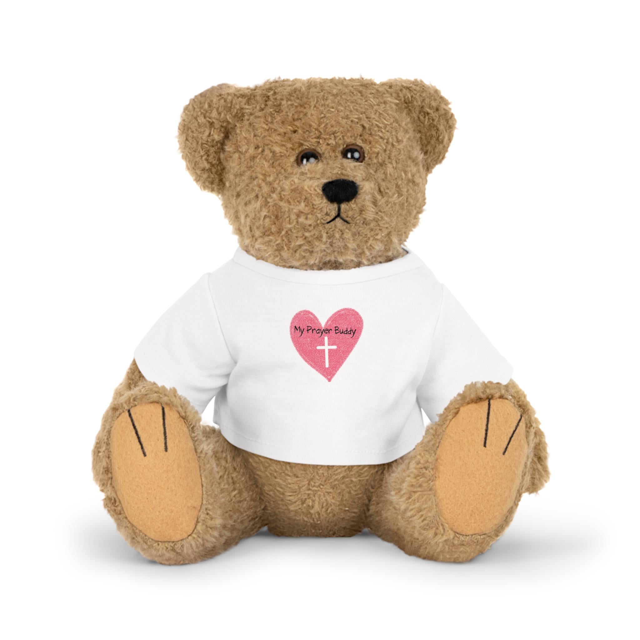 Prayer Buddy Plush Toy: Elephant, Bear, Bunny, Sheep with T-Shirt