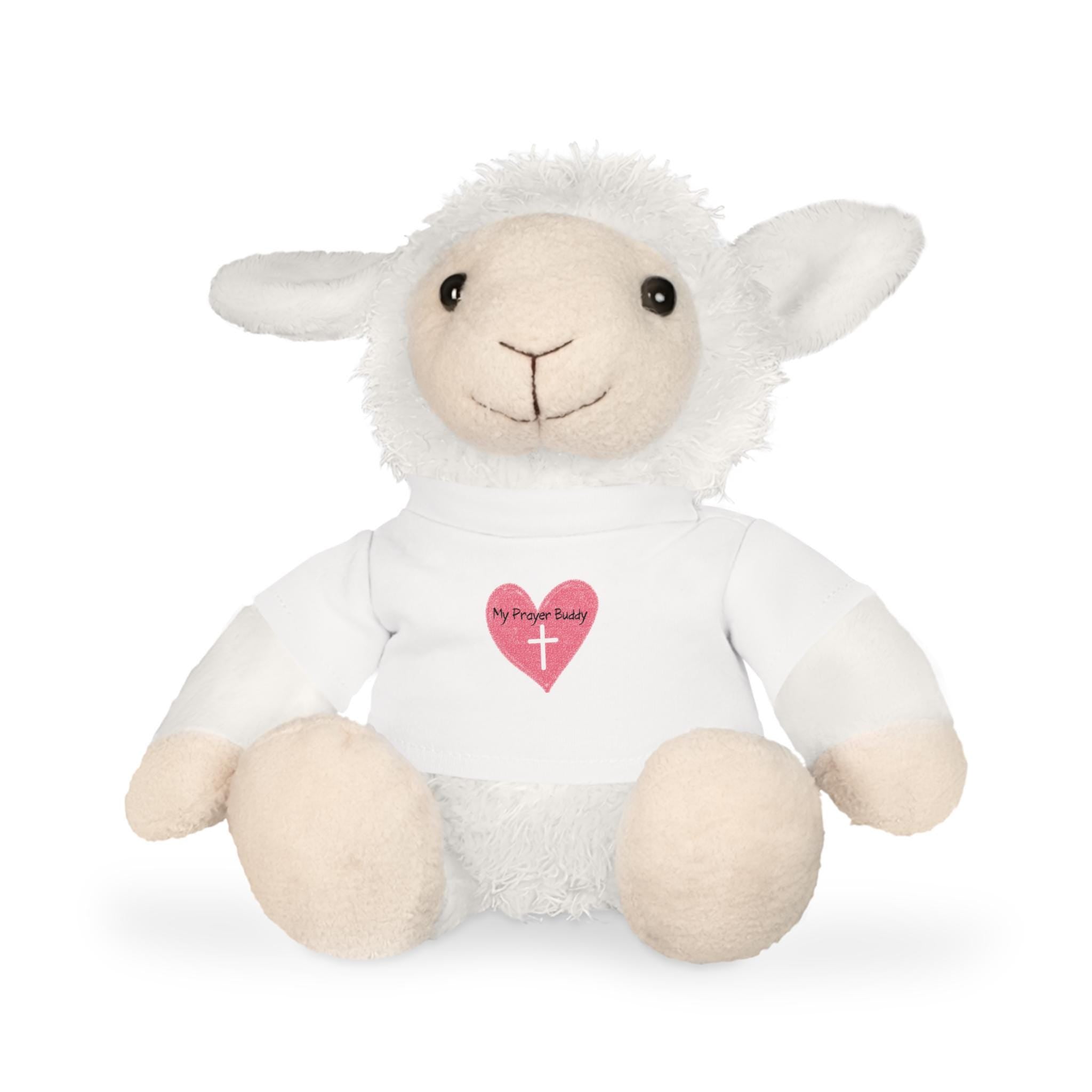 Prayer Buddy Plush Toy: Elephant, Bear, Bunny, Sheep with T-Shirt