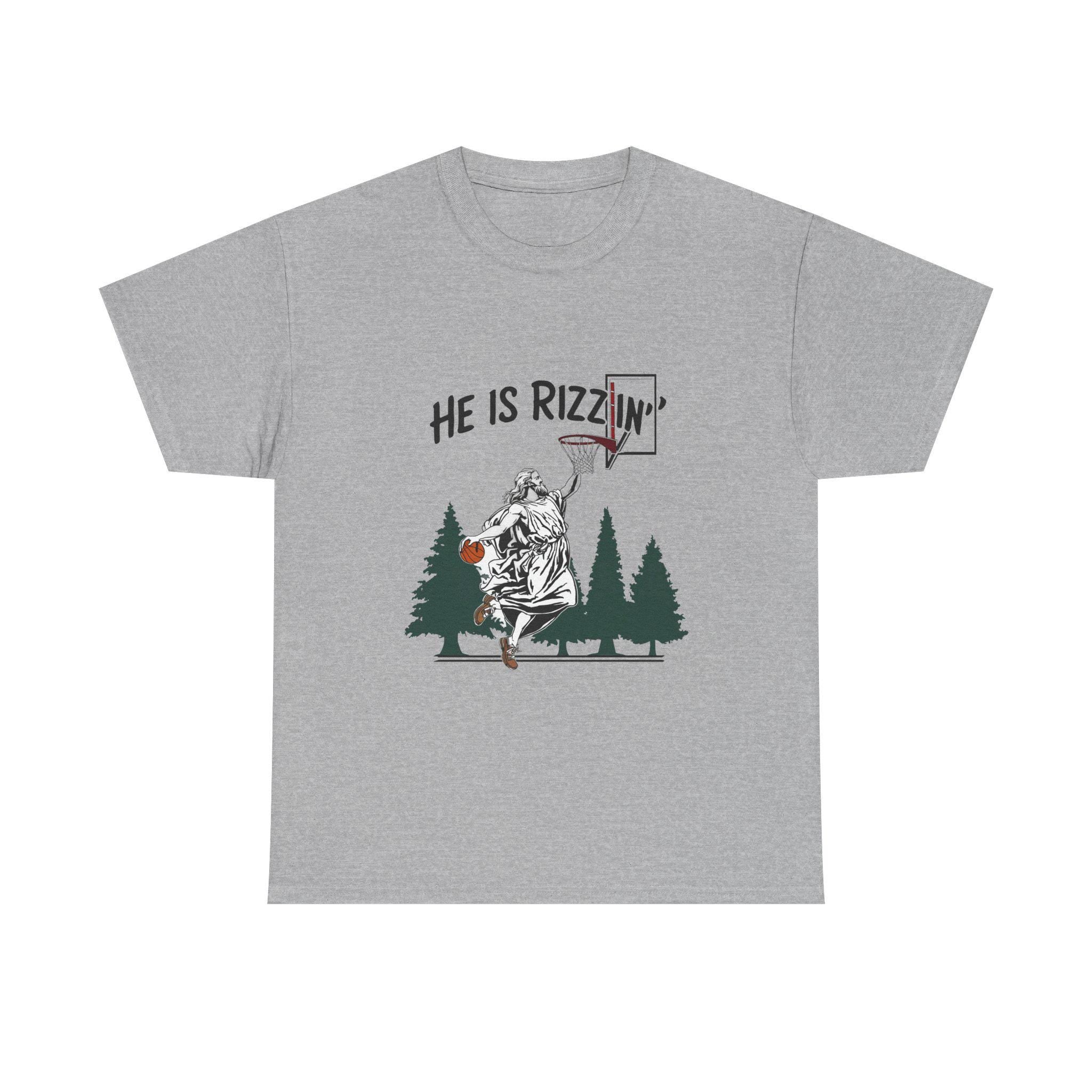 Rizzin Jesus Basketball T-Shirt: Christian Sports Unisex Tee