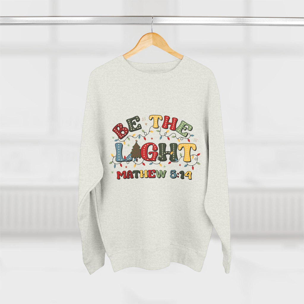 Be The Light Christmas Crewneck Sweatshirt: Festive Holiday Jumper