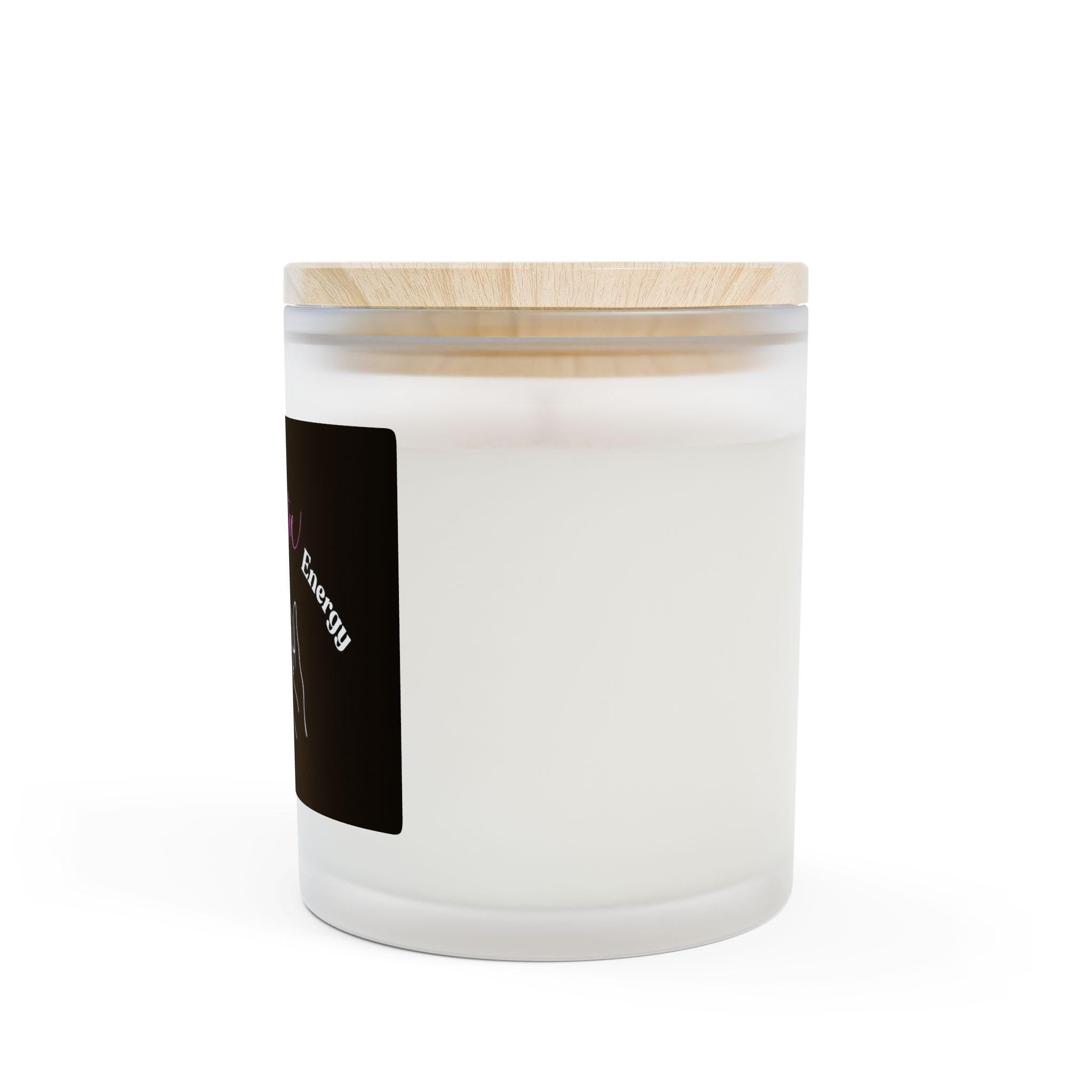 Bestie Energy Scented Candle: 11oz Frosted Glass, Maple Lid