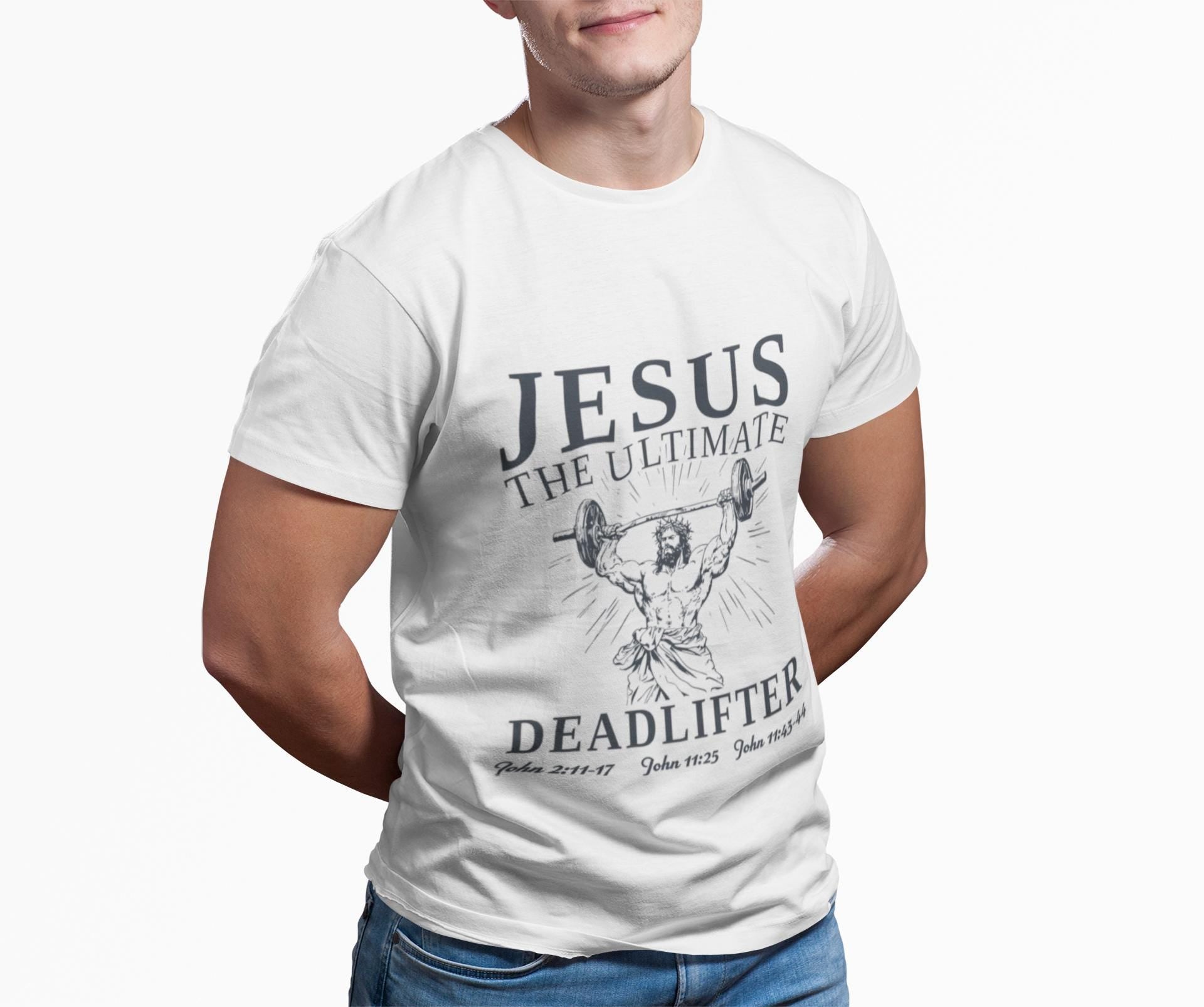 Jesus Deadlifter Tee: Christian Gym Workout Shirt