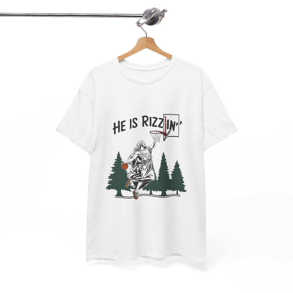 Rizzin Jesus Basketball T-Shirt: Christian Sports Unisex Tee