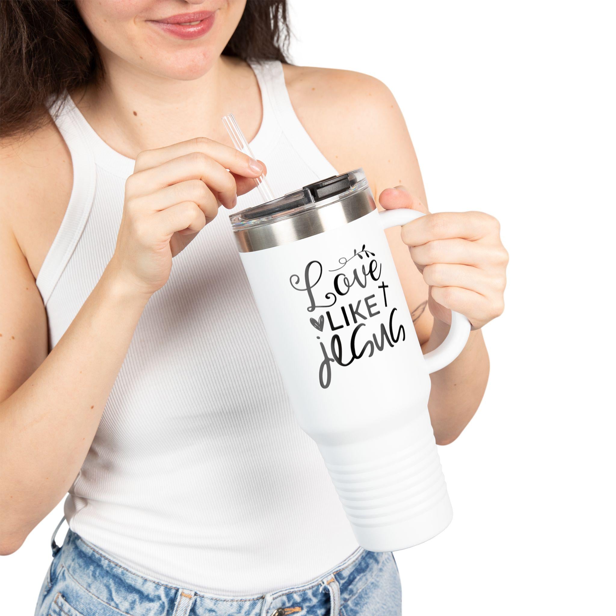 Love Like Jesus Insulated Travel Mug: 40oz Christian Tumbler