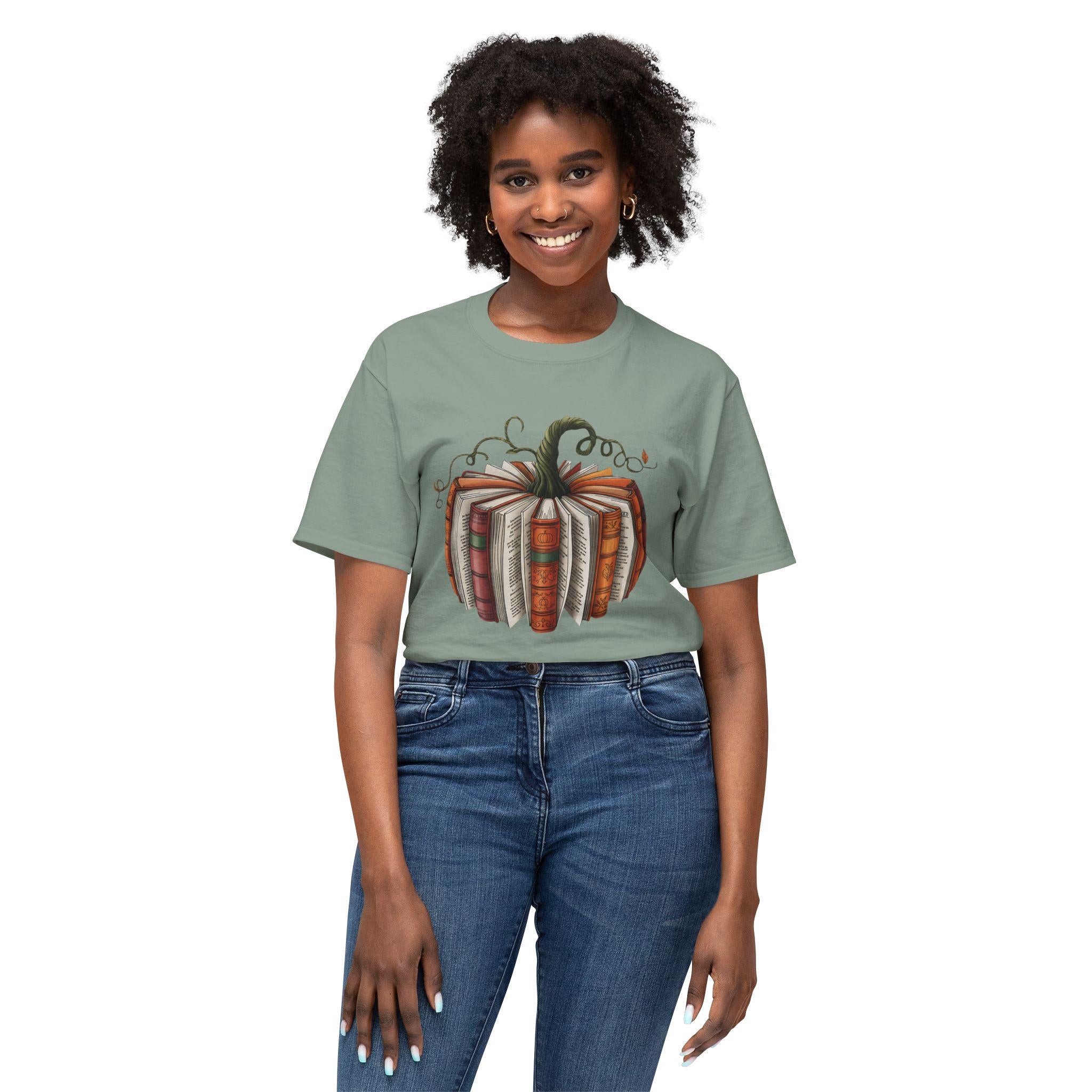 Book Pumpkin T-Shirt: Literary Halloween Shirt, Bookworm Gift