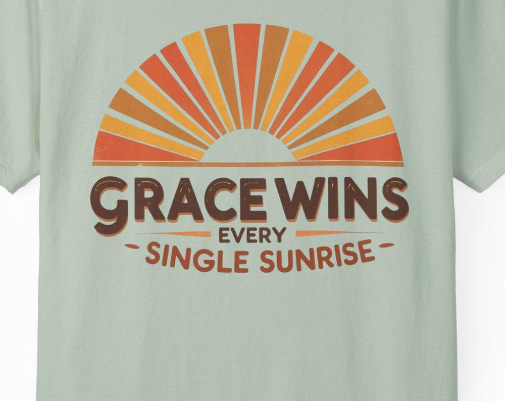Retro Sun Graphic T-Shirt: Garment-Dyed Cotton Unisex Tee